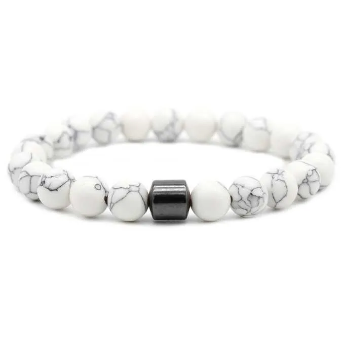 Hotselgende svarte tigerøyeperler steinperler magnetisk armbånd for menn og kvinner_voghion.com