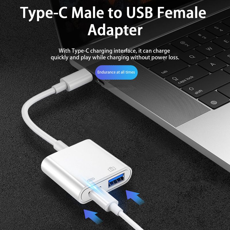 Xinweiqing cu port de încărcare, cititor de carduri, adaptor multifuncțional de tip C mascul la USB feminin, plug and play, 500mA_voghion.com