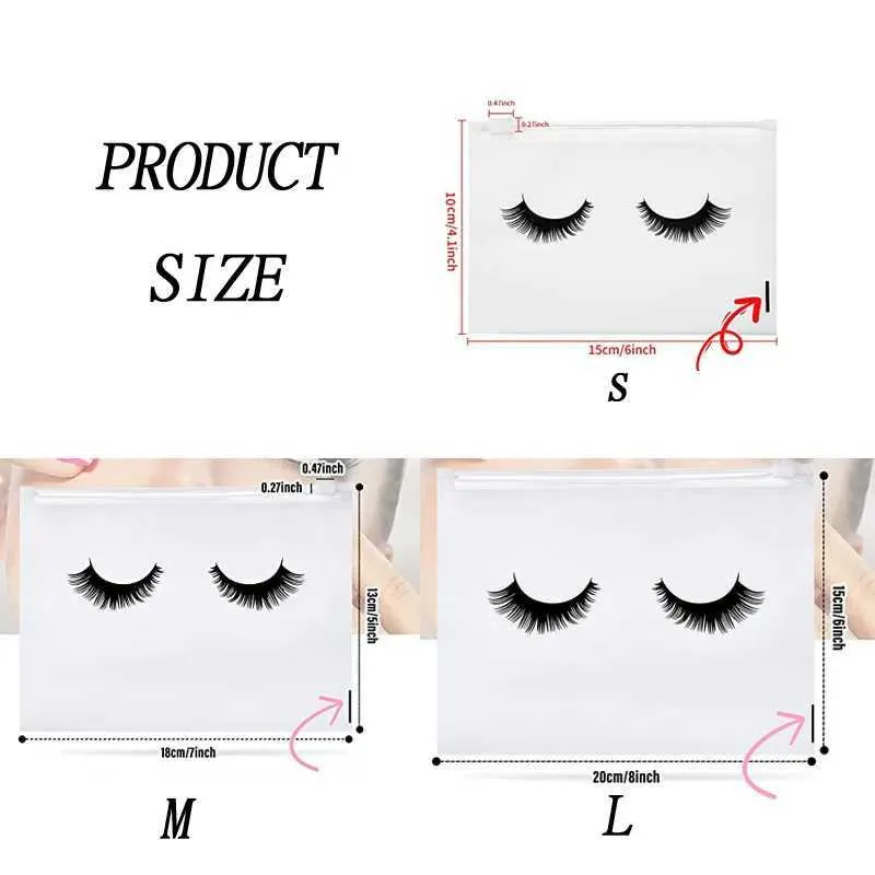 50 sacchetti per la cura delle ciglia riutilizzabili in EVA, da viaggio, in plastica, con cerniera, per il trucco Y241023_voghion.com