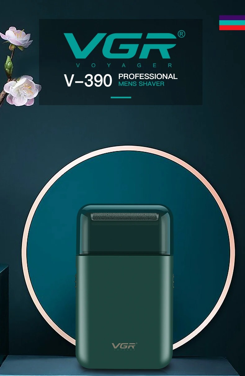VGR Electric Shaver Professional Beard Trimmer Razor Portable Mini Shaver Reciprocating Shaving 2 Blade USB Charge for Men V-390_voghion.com