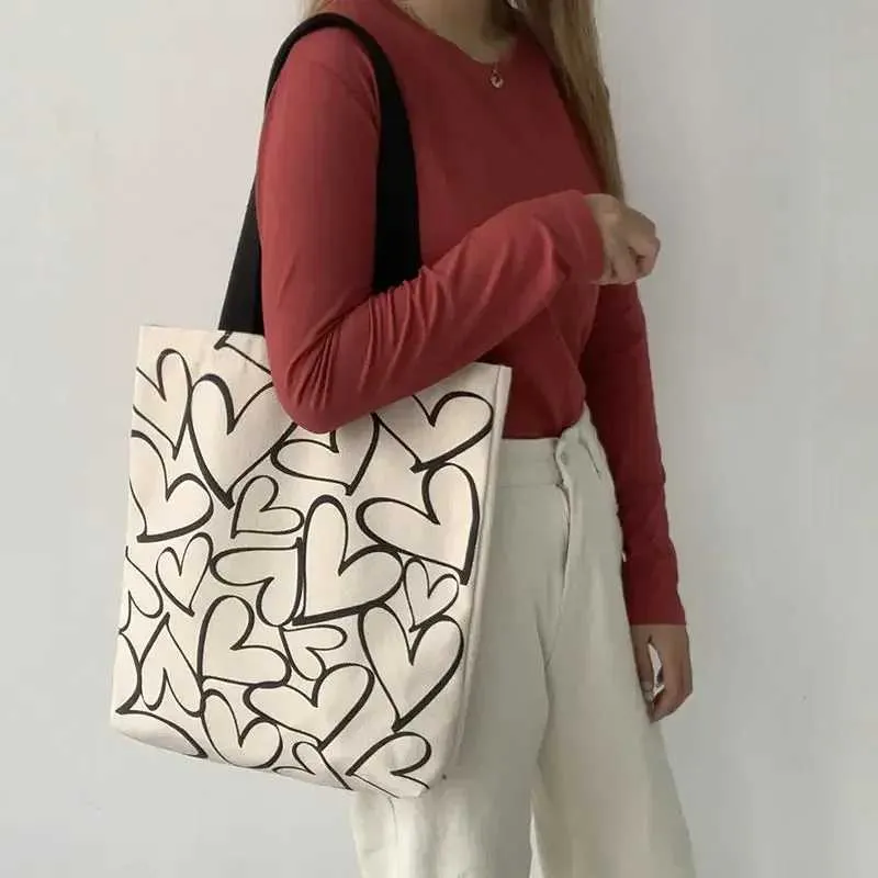 Student Cotton Eco Main Handbag Warm Canvas Shopping Bag Bolsa Feminina Y241109_voghion.com