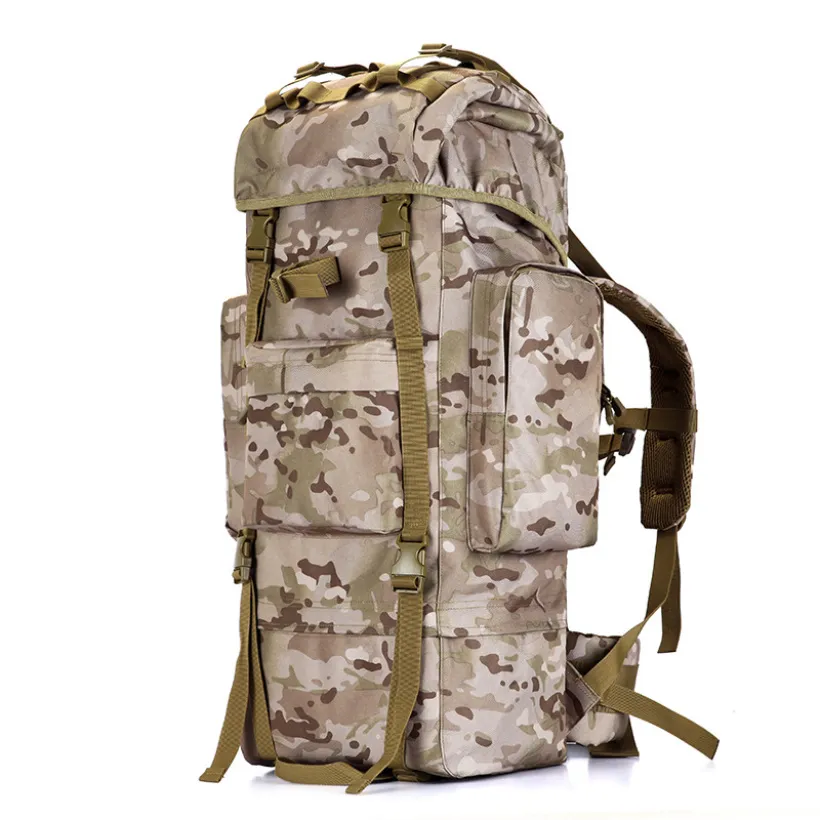 Zaino tattico militare nero da 70 litri, grande capacità, per arrampicata, da uomo, di alta qualità, da viaggio, in tessuto Oxford 900D._voghion.com