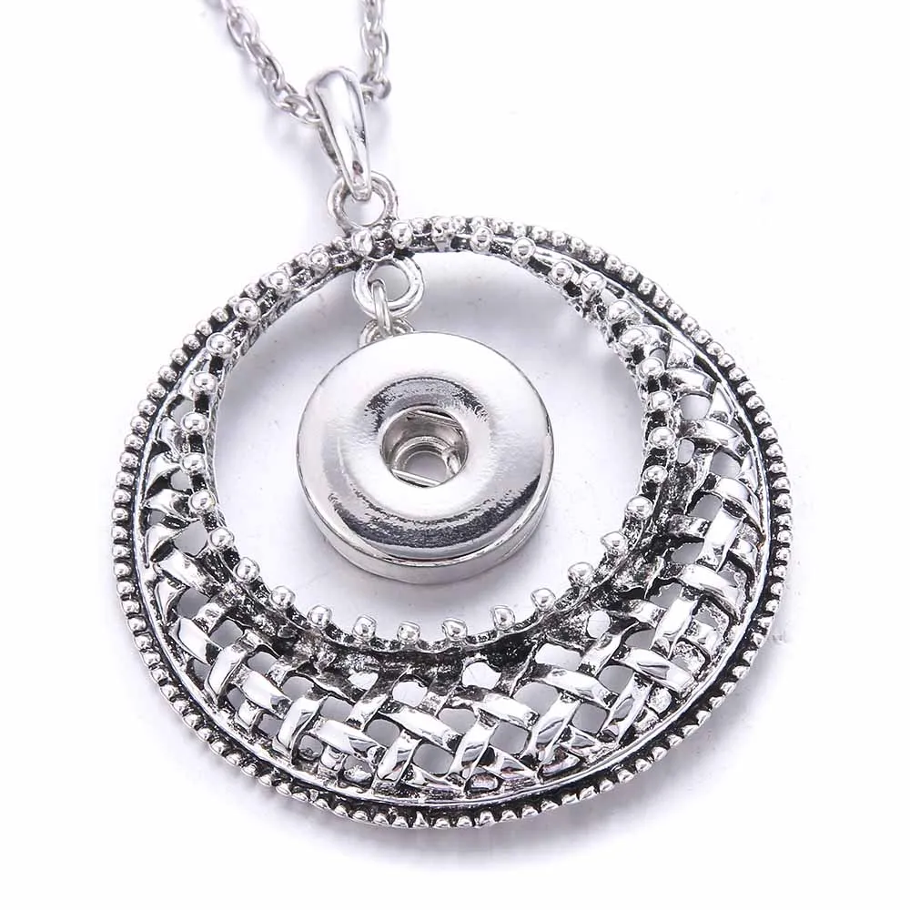 Collane con ciondolo Bottone a pressione Gioielli Vintage Alta qualità Metallo 18mm Collana per donne Ragazze Gioielli fai da teCiondolo Sidn22_voghion.com