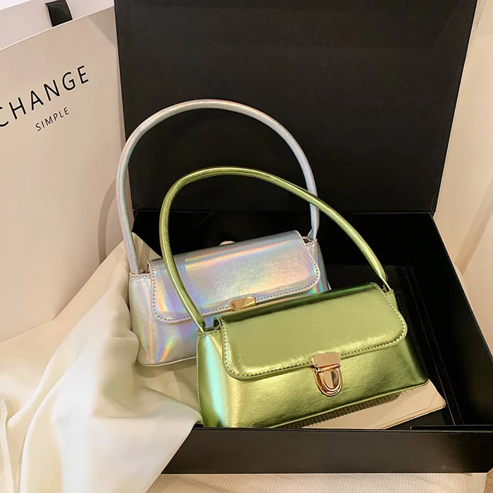 Handtassen voor dames, eenvoudige handtassen met handvat, Franse tote, elegante glanzende oksel, schoudertas van PU-leer voor dames_voghion.com