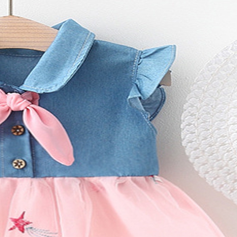 Infant Dress Summer New Pattern Baby Girl Little Flying Sleeve Dress Cartoon Rainbow Star Unicorn Children's Clothing_voghion.com