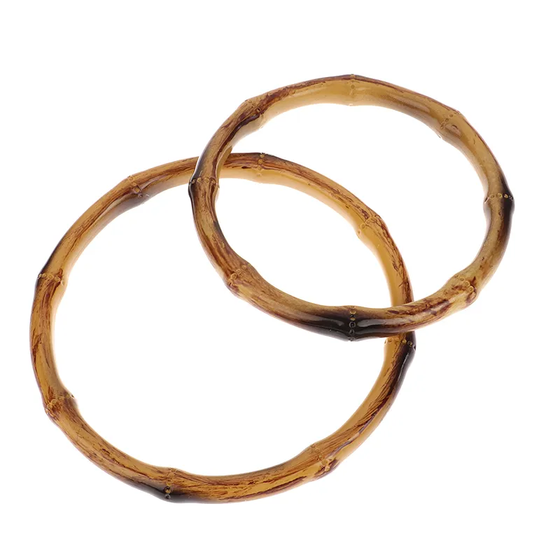 1Pc Purse Frame Hanger DIY O Handle Bag Straps Replacement Bamboo Handles Handcraft Wooden Rings_voghion.com