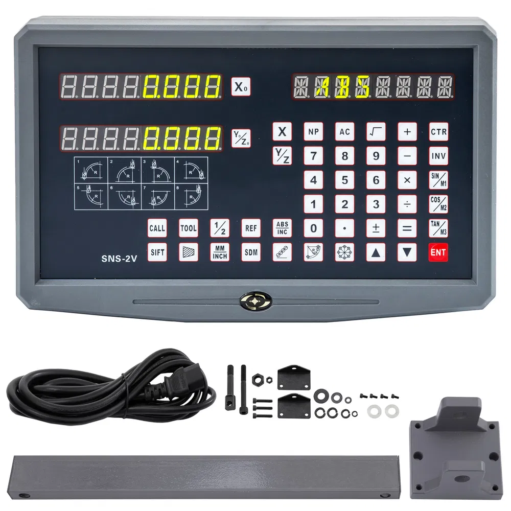 Digitale 2-Achsen-Anzeige für Fräs- und Drehmaschinen, Linearmaßstab-Encoder, Auflösung 0,05–2 mm, TTL-Signal, hohe Präzision, robustes Gehäuse_voghion.com