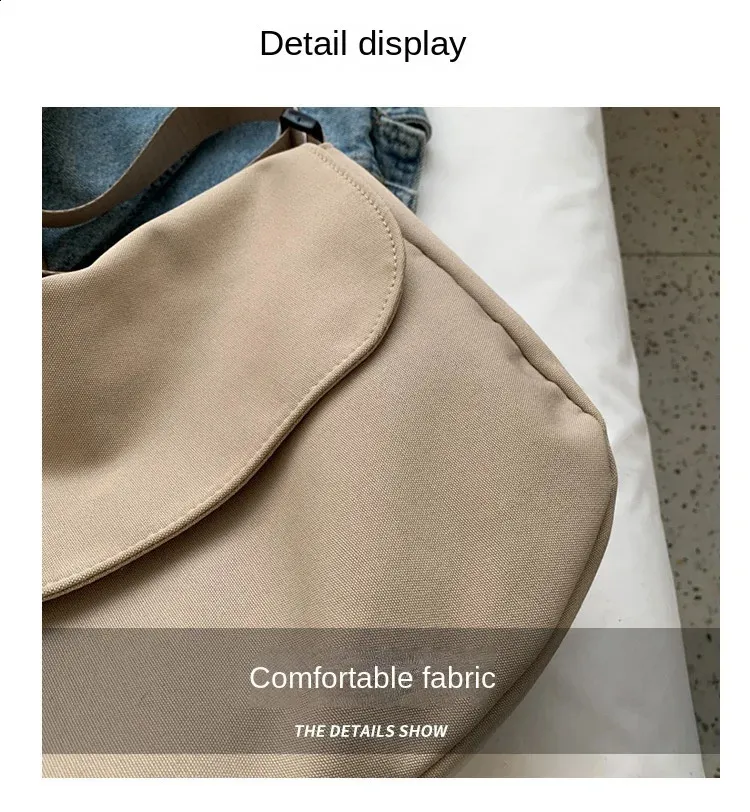 Solid Color Crossbody Simple Ladies Shoulder Waterproof Nylon WomenS Handbags Fashion Messenger Bag Women 240827_voghion.com