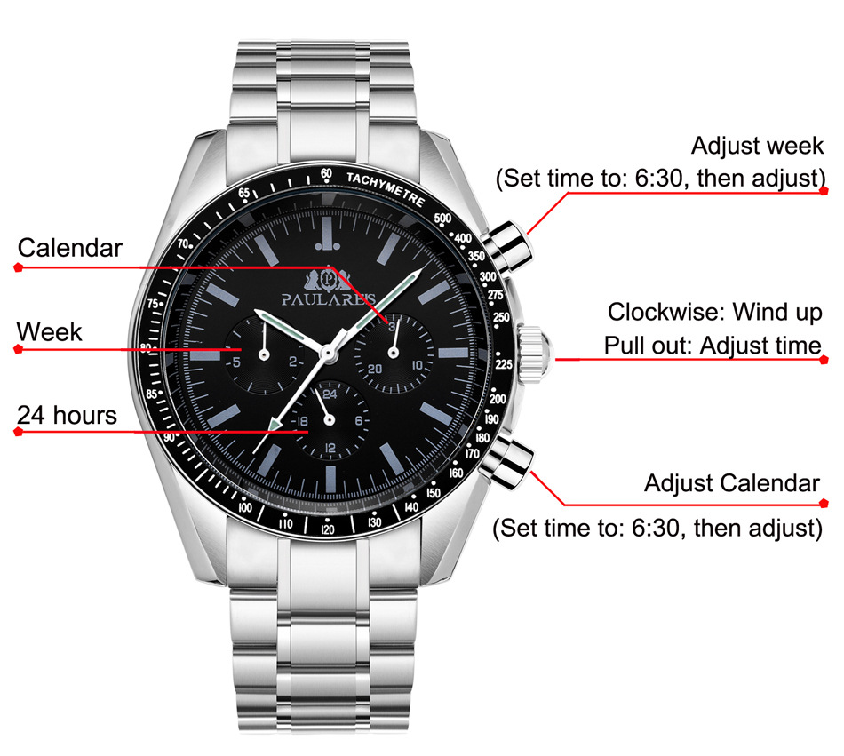 Fully Automatic Mechanical Multi-Function Strong Luminous Steel Strap Men's Watch AUTOMATIC WATCH_voghion.com