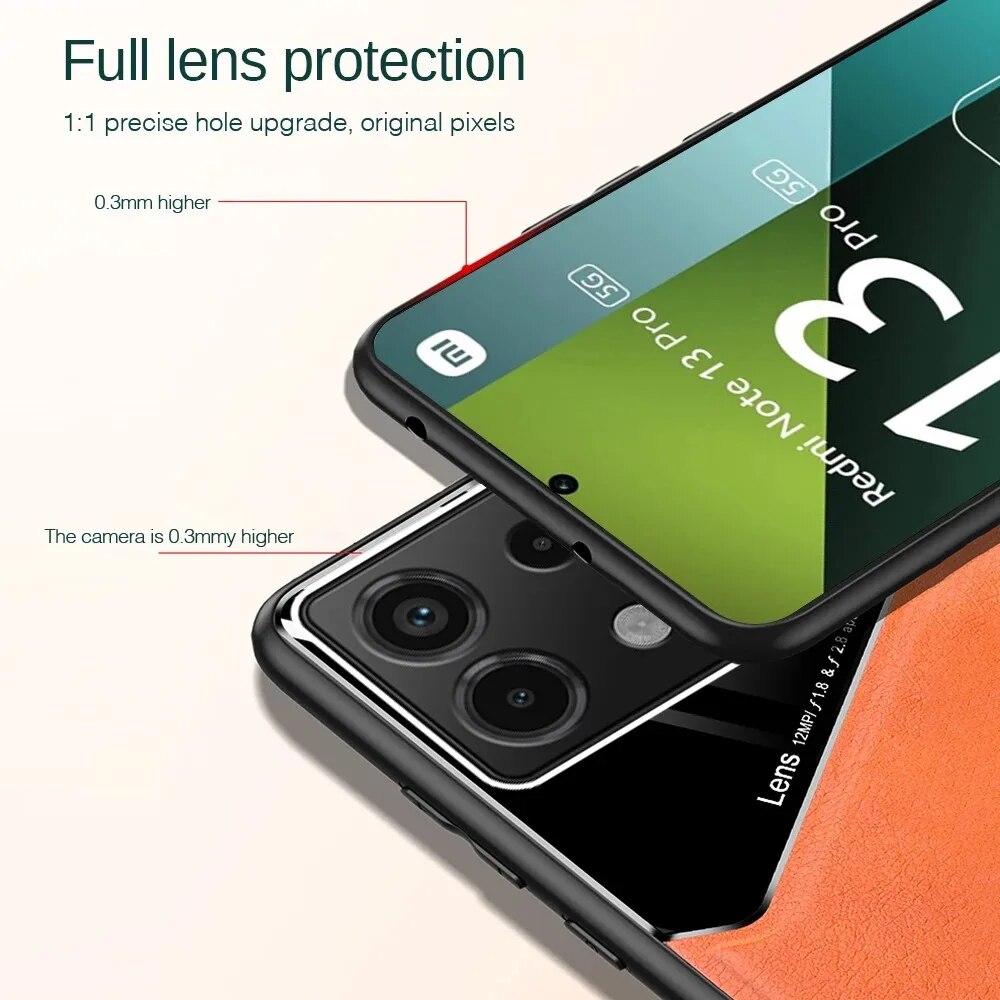 Leather Texture Case For Xiaomi Redmi 13 5G Note 12 Pro 12S 11 11S Cover With Car Magnetic Coque Fundas Capa_voghion.com
