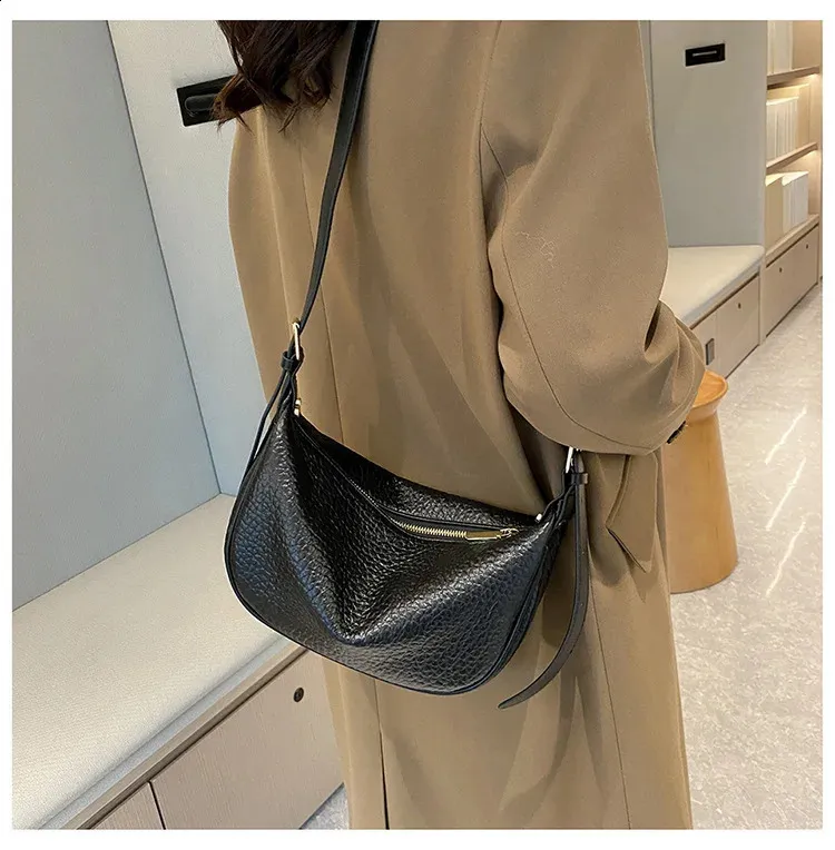 Geantă de umăr pentru femei, geantă de mână din piele naturală cu 3 straturi cu fermoar, geantă de mână din piele de vacă, geantă crossbody pentru femei, geantă de mână Hobos Messenger Tote_voghion.com