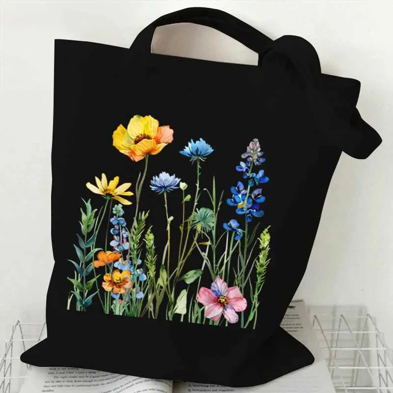 Wanshi Wildwer Pattern Handbag Canvas Travel Daily Shopping Bag Y241109_voghion.com