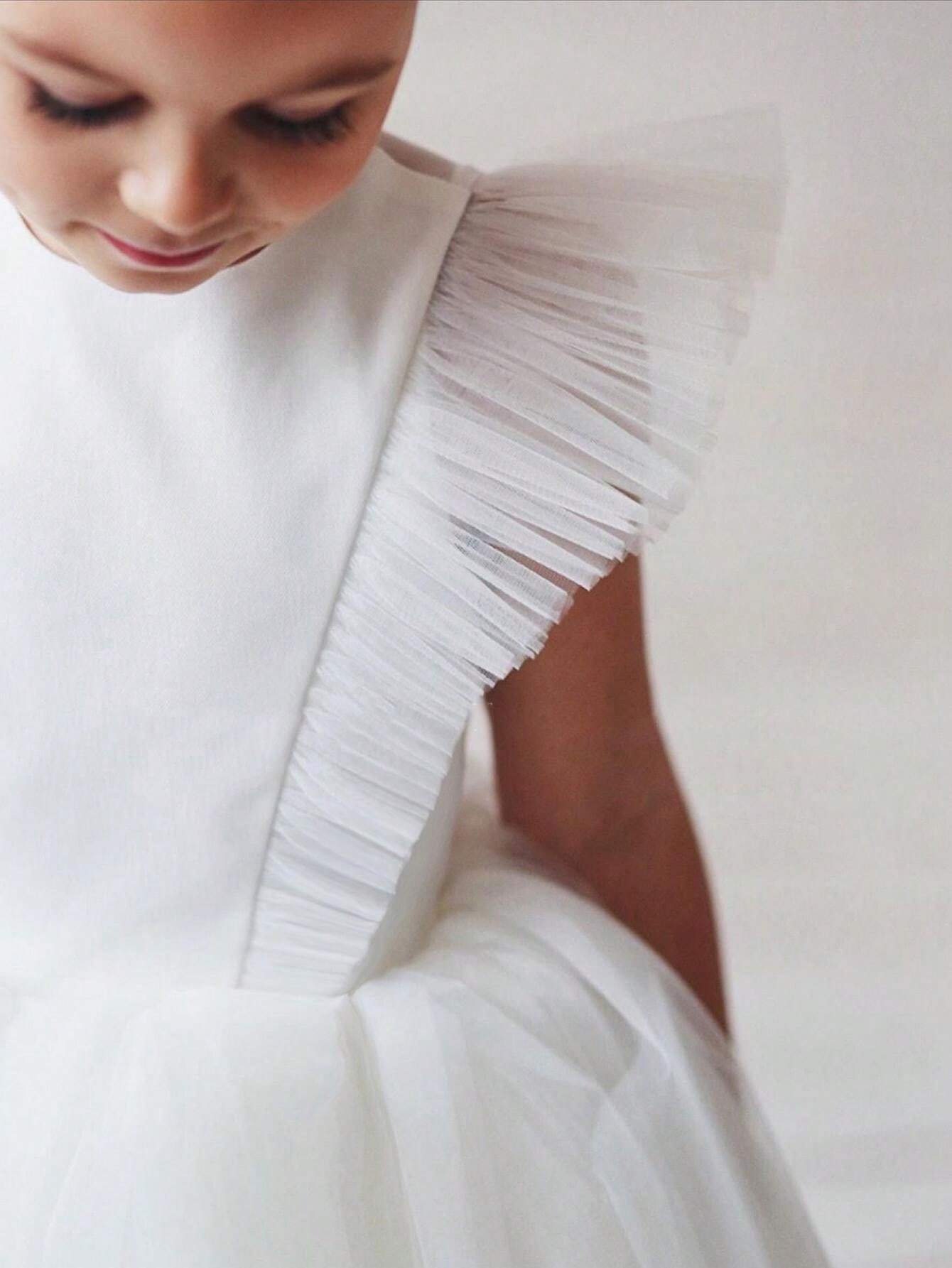 Robe de fête de Noël en tulle pour jeune fille, robe élégante de princesse pour demoiselle d'honneur ou demoiselle d'honneur, robe de bal pour anniversaire ou fête de fin d'année, robe de célébration._voghion.com