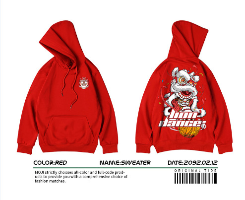 Lion Awakening Plus Size Oversize Pullover Herren Kapuzenpullover Marke Plüsch Fat Man Trendy Instagram Herbst und Winter_voghion.com