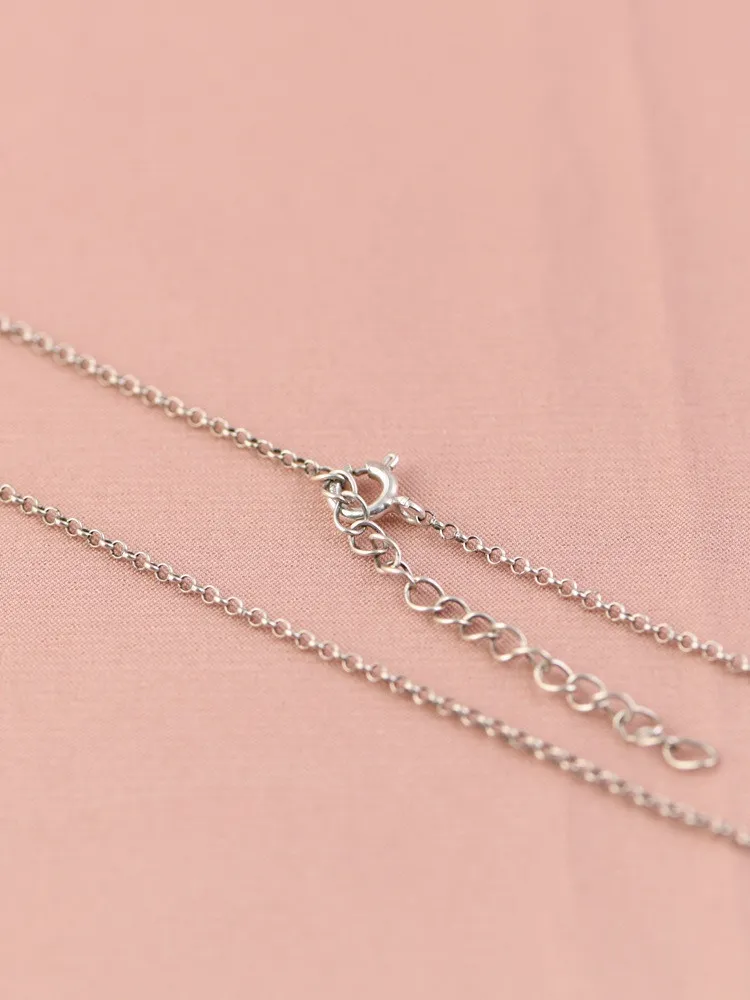 Sterling Silver Charm Necklace With Butterfly Fish Cloud Pattern_voghion.com