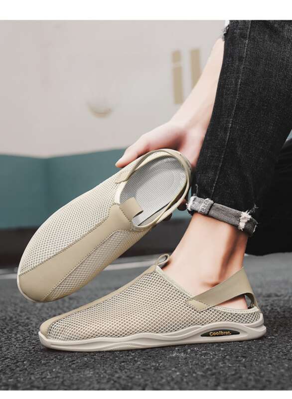 Dünne, atmungsaktive Sandalen für Herren, Sommer, Strand, superweich, geruchshemmende Mesh-Schuhe_voghion.com