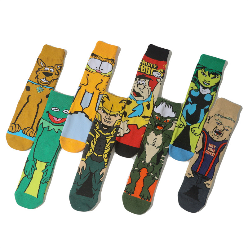 2025d Anime Cartoon For Men, Breathable And Comfortable Cotton Long Socks With Characters_voghion.com
