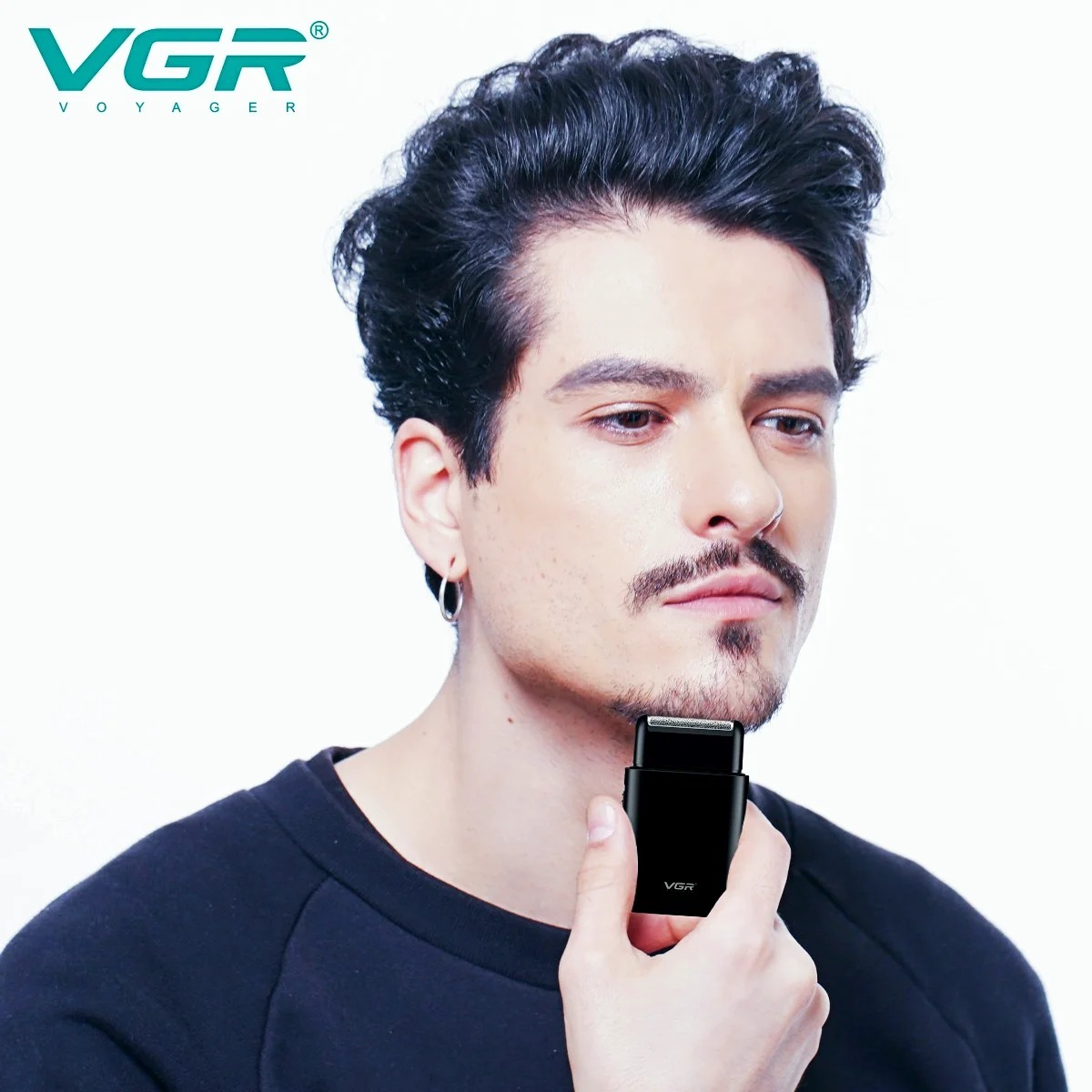 VGR Electric Shaver Professional Beard Trimmer Razor Portable Mini Shaver Reciprocating Shaving 2 Blade USB Charge for Men V-390_voghion.com