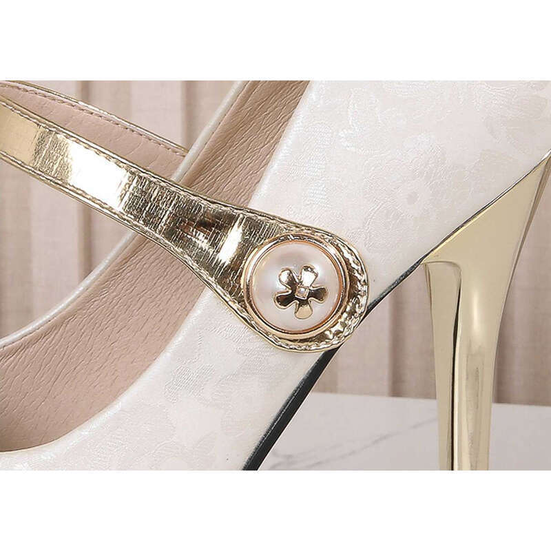 Stiletto Pumps Chinese Style Pearl Platform Heels For Women_voghion.com