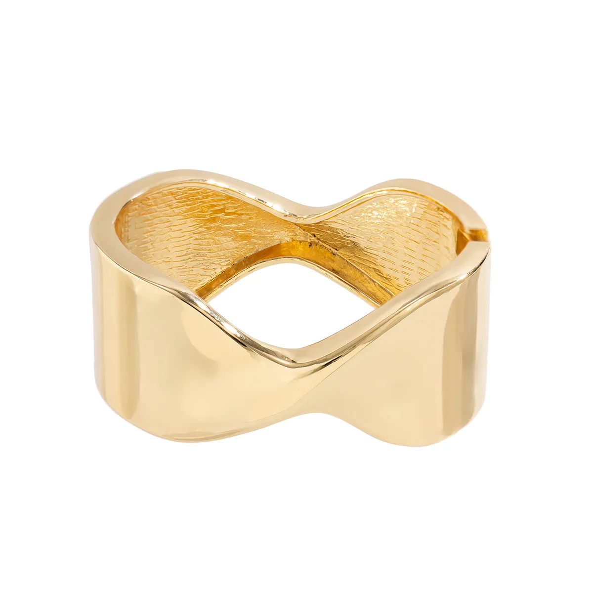 Brazalete grande de metal brillante Lacteo para mujer, con personalidad de moda, estilo viento exagerado, para fiestas de verano, banquetes, joyería_voghion.com