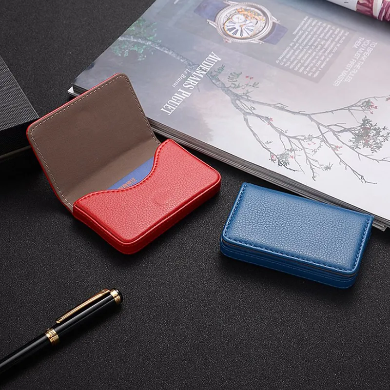 New Arrival High-Grade PU Leather+stainless Steel Men Credit Holder Women Metal Bank Case Card Box_voghion.com