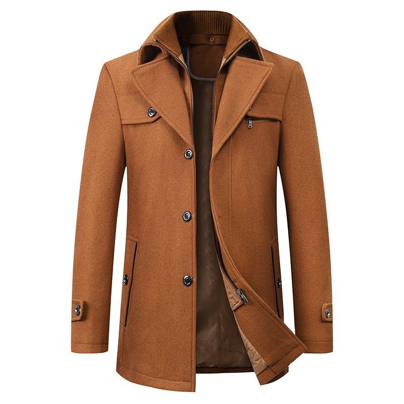 Uldfrakke Mænd Business Casual Mode Tyk Varm Oversize Trenchcoat til mænd_voghion.com