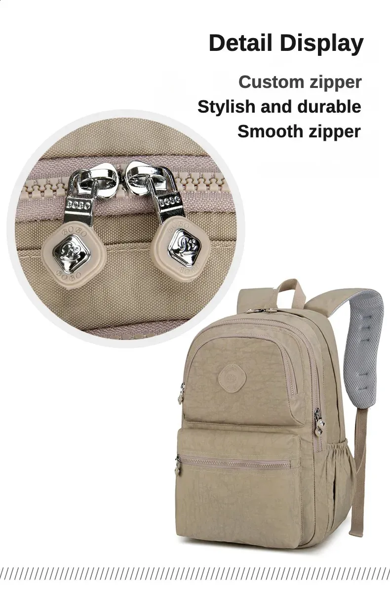 Waterproof Backpack For Women Nylon Lightweight Large Capacity_voghion.com