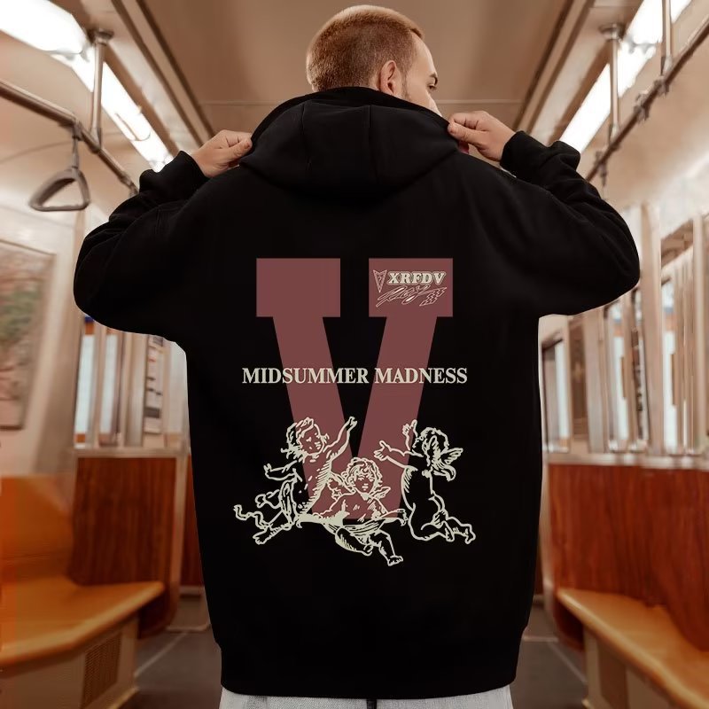 2024 Ny Trendy Mærke Fedt Hooded Løs Plys Fortykket Stor Størrelse Partrøje til Herrer Efterår og Vinter_voghion.com