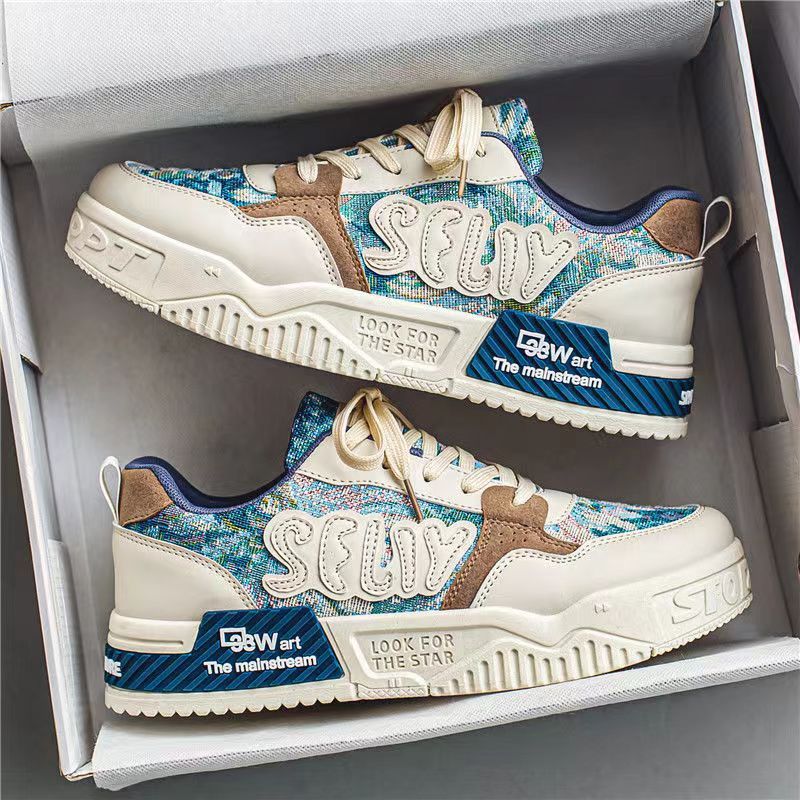 China-Chic Herren 2024 Neue Sommer Atmungsaktive Vielseitige Kleine Beliebte Casual Board Dickbesohlte Rutschfeste Sportschuhe_voghion.com