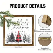 20x20 cm rustik träskylt med texten "God Jul" - julgransdekoration för vardagsrum/sovrum, lätt och polerad, juldekoration_voghion.com