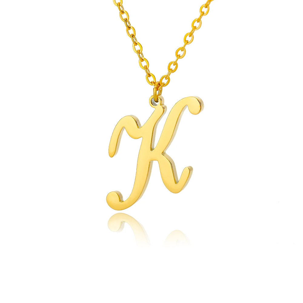 Collier initial or pour femme pendentif acier inoxydable_voghion.com