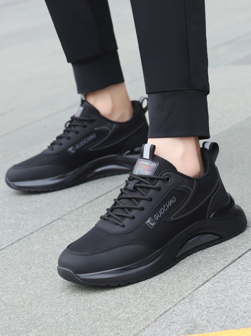 Herfst 2024 nieuwe trend veelzijdige heren sport casual leren oppervlak zwart ademend geurbestendige schoenen heren_voghion.com