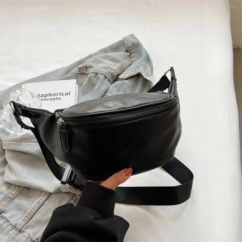 Moteriškos juodos odos krūtinės krepšiai per petį, skirti moterims, diržo krepšiams, moteriškiems juosmens krepšiams, telefonui, 240829_voghion.com