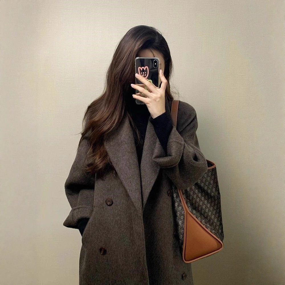 Women's Clothing Women's Clothing Melard Fashion High-End Wool Coat For Women, Autumn And Winter Thickened Over-the-Knee Mid-Length Korean Style W