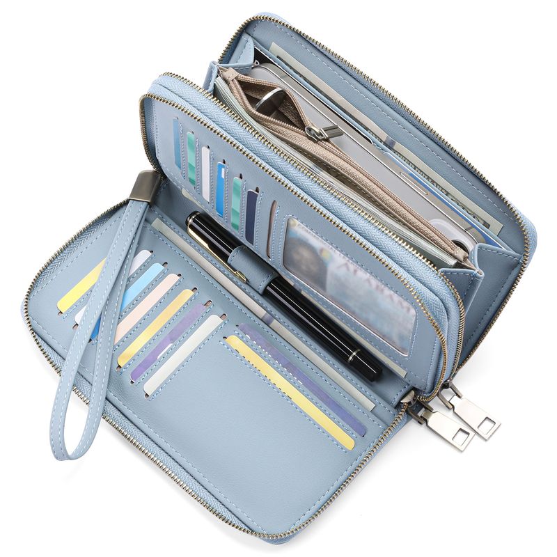 Brieftasche damen lange mode große kapazität multi-karte brieftasche doppel-reißverschluss_voghion.com