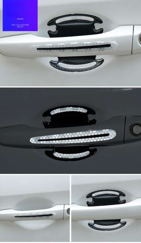 Car Anti-collision Strip, Door Bowl Handle Protection Paint Scratch, Carbon Fiber Grain Reflective Car Sticker, Adhesive_voghion.com