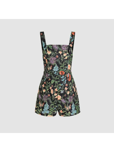 Kuummüük lillelise mustriga jumpsuit, vabaaja nööpidega jumpsuit kevadeks ja suveks, naisterõivad_voghion.com