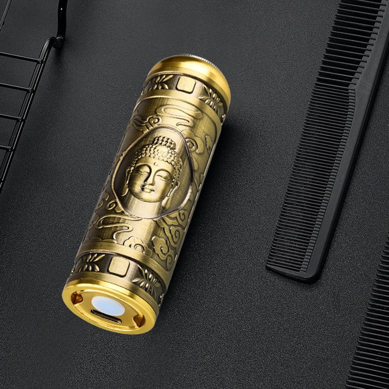Ruixingst USB zema trokšņa līmeņa motors pret skrāpējumiem antīka misiņa krāsā mazgājams mini elektriskais skuveklis āra lietošanai_voghion.com