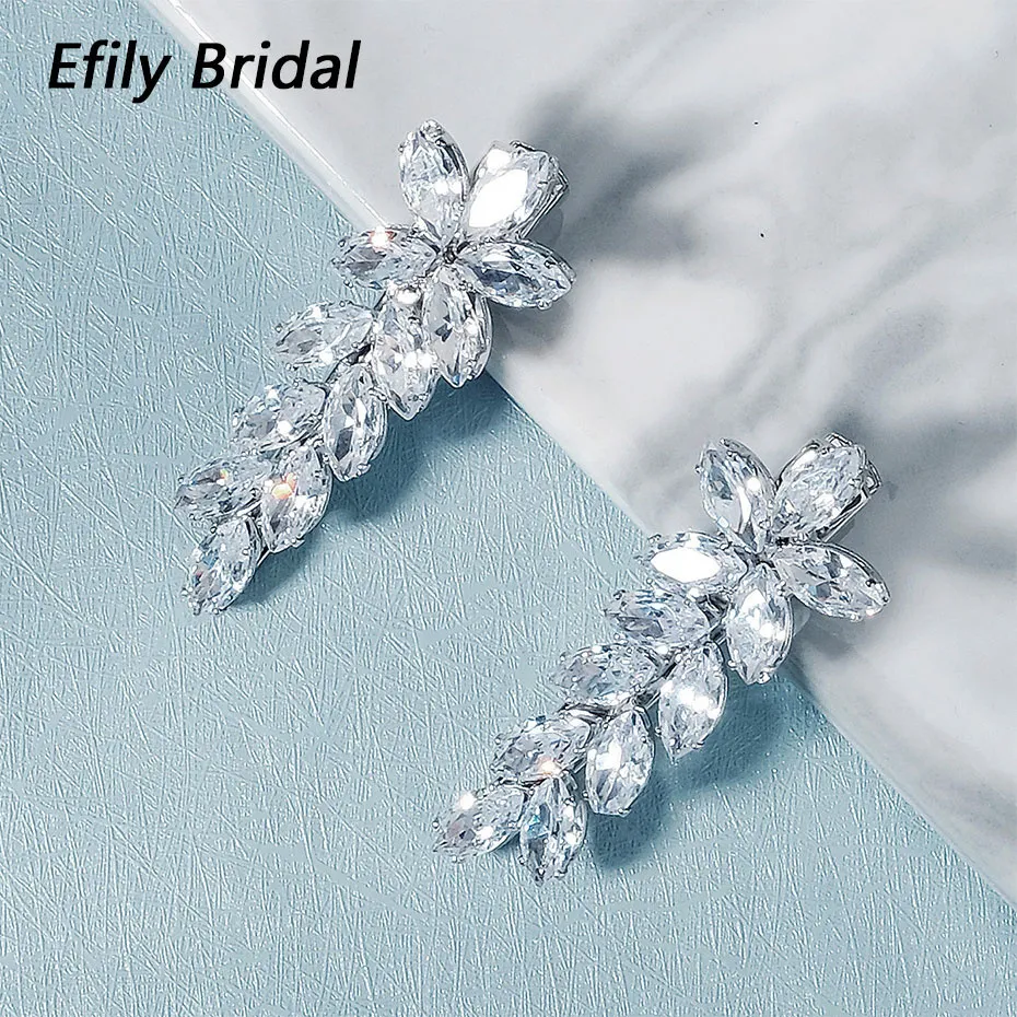 Bijoux Efily Mode Coréenne Zircone Cubique Clips 2PcsLot Cristal Barrette Épingles À Cheveux pour Femmes Fille Mariée Mariage Cheveux_voghion.com