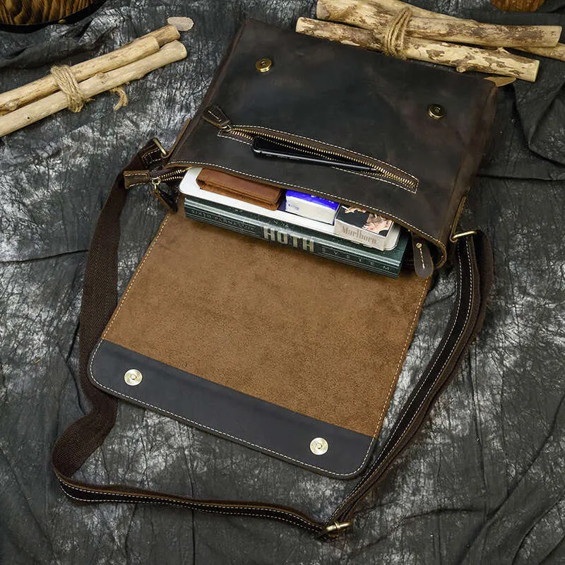 Vintage Crazy Horse Aktentaschen Laptop Büro Für Männer Abdeckung Messenger herren Leder Tasche Computer Taschen_voghion.com