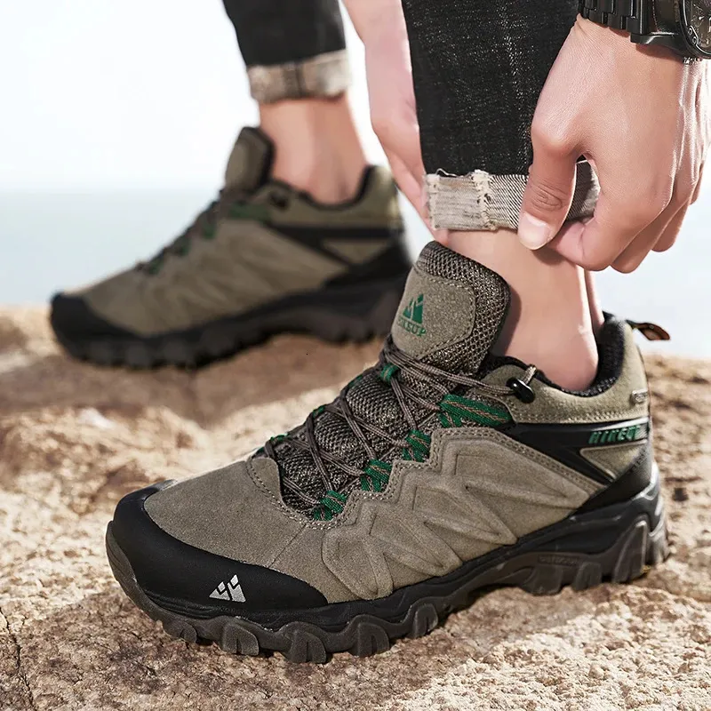 Herren Wanderschuhe Aus Leder Trekking Outdoor Kletterschuhe_voghion.com