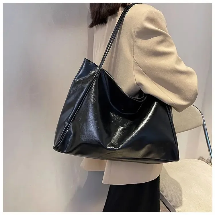 Geantă de umăr din piele pentru femei, model vintage roșu, sport, casual, la modă, capacitate mare, Shopper, Haruku, simplă, geantă de mână_voghion.com