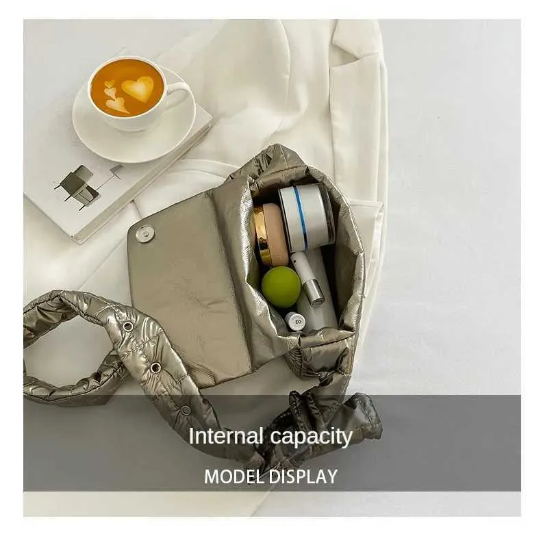 Moda trapuntata invernale leggera calda imbottita in cotone scozzese spalla donne sottobraccio borse gonfie borse C241216_voghion.com