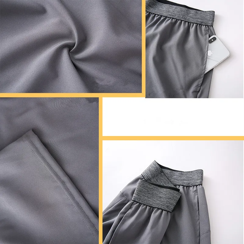 Men's Shorts Yoga Outfit Men Short Pants Running Sport Basketball Breathable Trainer Trousers Adult Sportswear Gym_voghion.com