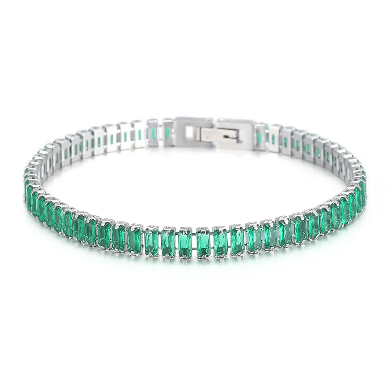 Exquisite Zircon Link Bracelet In Gold Stainless Steel Finish_voghion.com