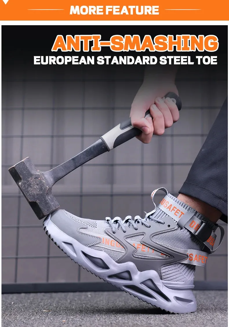 Men's Safety Boots Breathable Protective Work Footwear Steel Cap_voghion.com