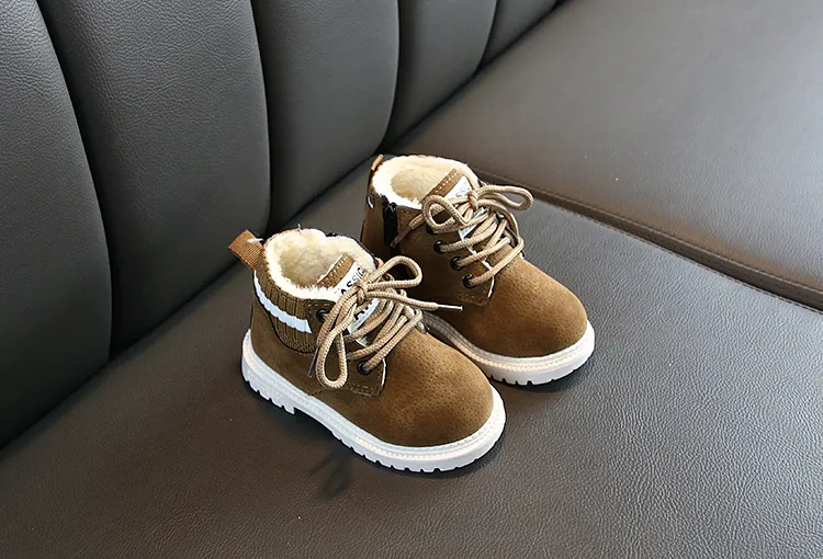 Plüsch Kinder Winter Schnee Baumwolle Stoff Kinder Schuhe Cutefeet Baby Kleinkind Jungen Mädchen Warme Stiefel Größen 21-30_voghion.com