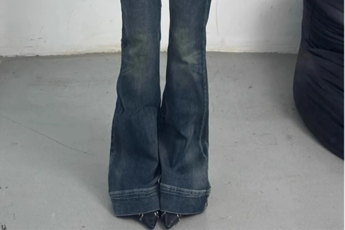 Damen Jeans Mit Schlag Für Den Sommer Modische Denim Hose_voghion.com