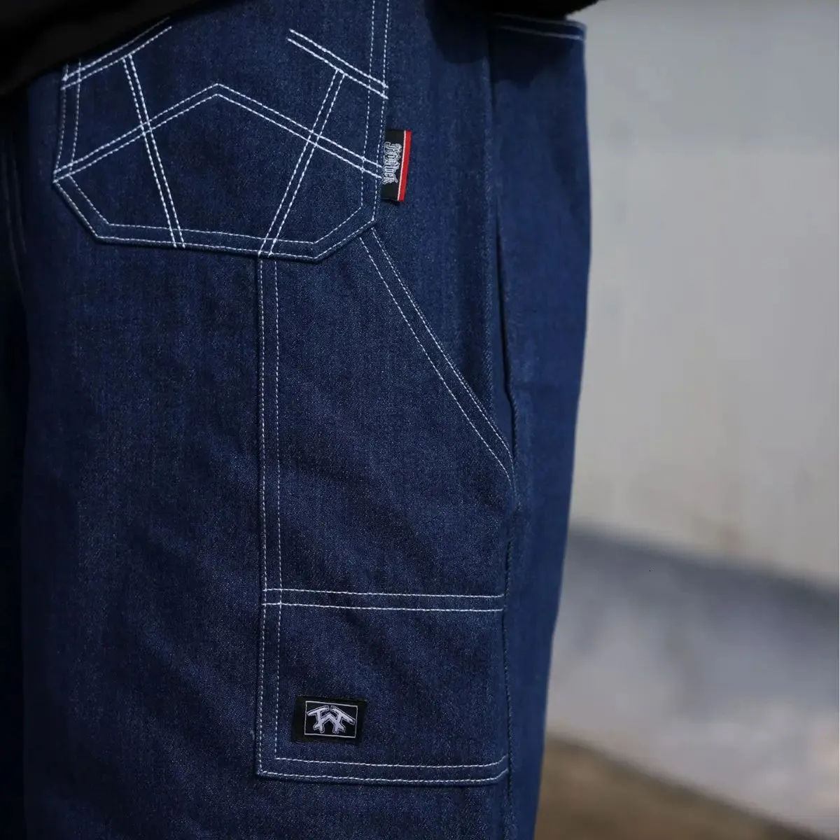Büyük Boy Jorts Yazlık Kot Erkek Geniş Paça Bol Y2K Kot Şort 250118_voghion.com