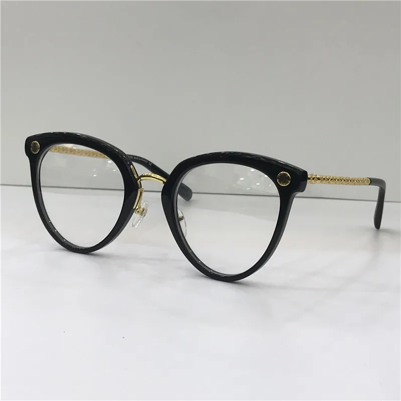 Nuovi occhiali da vista con montatura a forma di gatto 1043, stile retrò pop, con lenti trasparenti e aste stampate in metallo_voghion.com